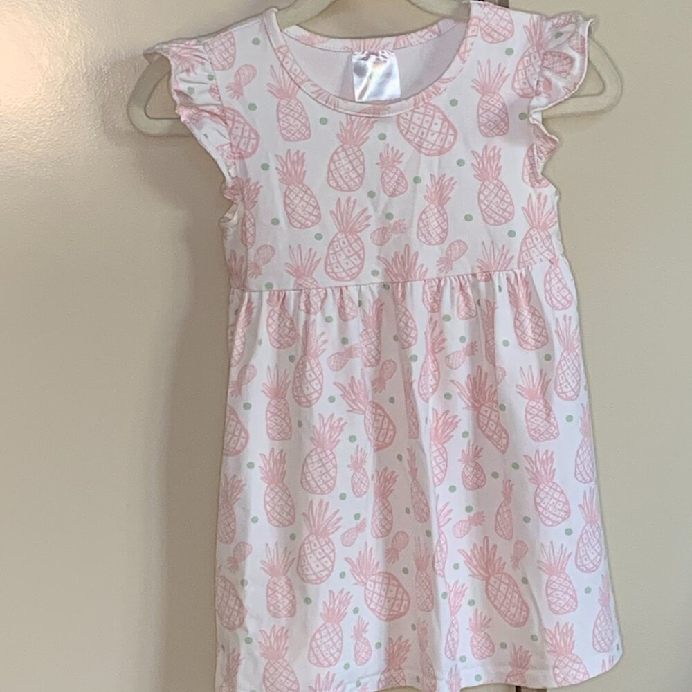 Stitchy Fish Pink Pineapple Dress Size 2T | Girls Summer Beach Dress
